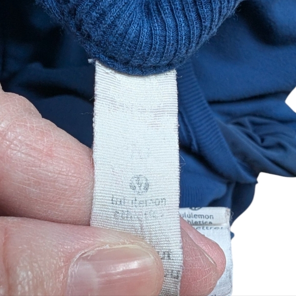 Lululemon Jacket Vintage Rare Track Blue Striped Collar Full Zip Women's size 10 - Picture 15 of 15